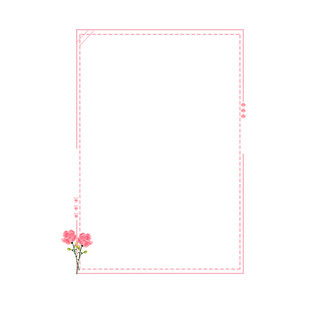 粉色玫瑰桃心元素线条妇女节边框gif动态图